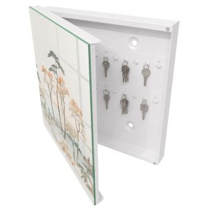 Caja para llaves 30x30x5 paisaje japonés, apertura izquierda blanca