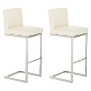 Taburetes de bar modernos - similpiel crema - 2u