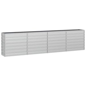 vidaXL arriate de acero galvanizado plateado 320x40x77 cm