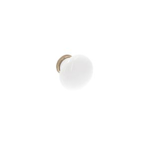 Pomo para muebles en zamac y porcelana diám 31mm dorado lote de 6