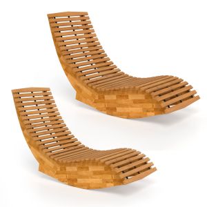 Sillas mecedora 60x156x77 cm madera de acacia color marrón Outsunny