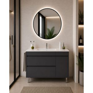 Mueble de baño con lavabo caprera sin espejo 100x40 cm grafito
