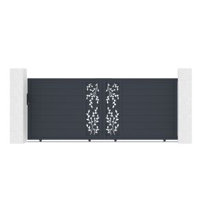 Puerta corredera folya aluminio gris 3,5x1,4 m