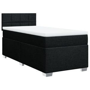 vidaXL cama box spring con colchón tela negro 100x200 cm