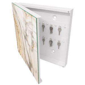 Armario para llaves decorativo 30x30x5, apertura izquierda blanca