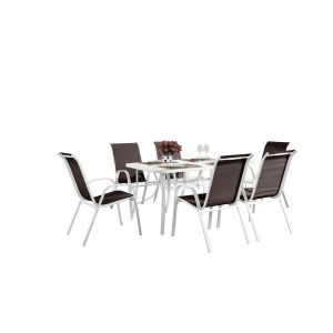 Conjunto de jardín mesa + 6 sillas de textileno "córdoba" - topo