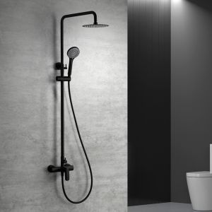 Imex - columna ducha monomando con grifo negro serie ural