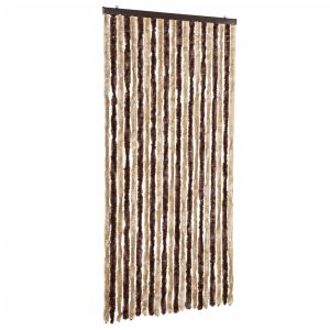 vidaXL cortina mosquitera beige y marrón claro chenilla 90x200 cm