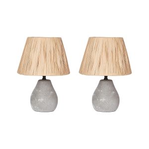 Conjunto de 2 lámparas de mesa arwadito cerámica gris