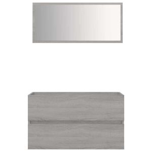 vidaXL set de muebles de baño 2 pzas madera contrachapada gris sonoma