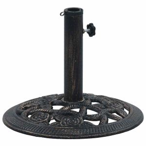 vidaXL base de sombrilla de hierro fundido negro y bronce 9 kg 40 cm