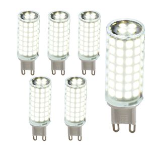 Pack 6 bombillas LED g9 6w 6000k blanco frío