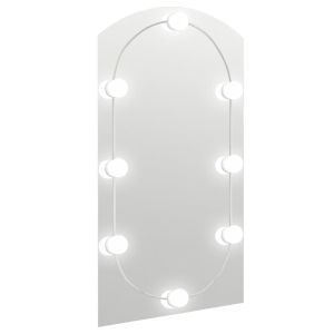 vidaXL espejo con luces LED vidrio arco 90x45 cm