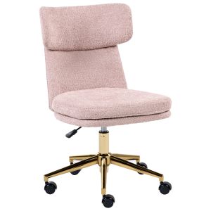 Silla de escritorio granby bouclé rosa pastel
