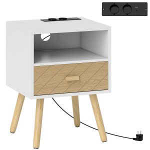 Mesita de noche 40x35x54.7 cm bicolor Homcom
