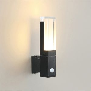 Aplique de pared exterior acrílico con sensor 7 w 3000 k blanco