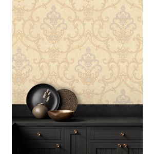 Papel pintado gaulan  de damasco  textura de tela tejida en 10.6m²