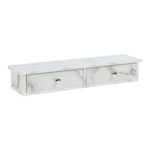 Estantería de pared con 2 cajones geeste mdf 60x15x10 cm mármol blanco