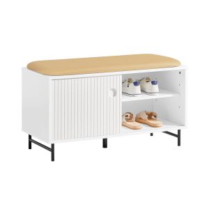 Banco zapatero con puertas correderas fsr116-w sobuy