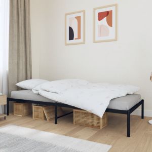 Cama 90x200 cm de metal negro