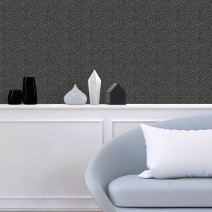 Papel pintado texturizado tnt motivo erizo negro y gris