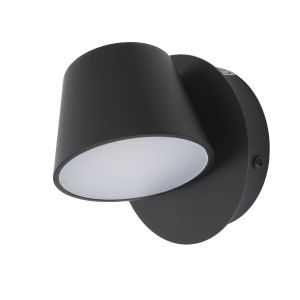 Aplique LED aluminio negro 6w moderno nórdico, foco orientable