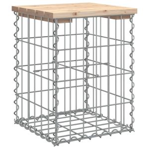 vidaXL banco de jardín diseño gaviones madera maciza pino 33x31x42 cm