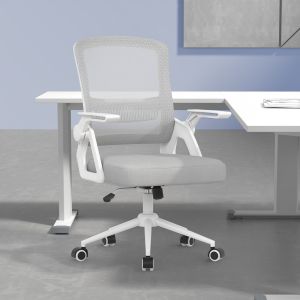 Silla de oficina con cojín de asiento acolchado, gris