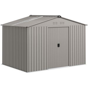 Caseta de jardín 277x195x192 cm acero galvanizado color gris Outsunny