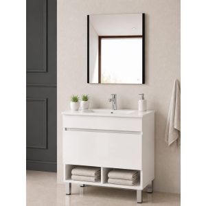Mueble de baño con lavabo nebari sin espejo 90x40 cm blanco