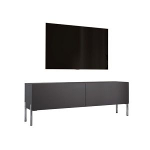Mueble tv contemporáneo - antracita - patas de metal - 140 x 32 x 52 cm