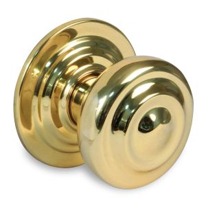 Amig - pomo de latón para puertas | 70 mm de diámetro | latón y base de ace