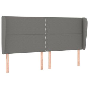 vidaXL cabecero con orejas de tela gris oscuro 183x23x118/128 cm