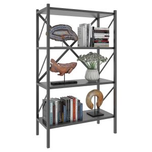 Vcm - metal stand shelf books insasi 4x