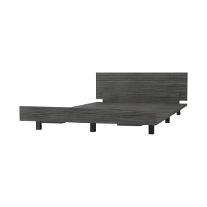 Base cama sencilla kaia con marco roble gris