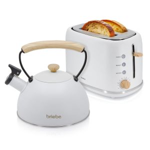 Nordic set tostadora pan ranura ancha 2 reban briebe skt1177wht blanco 870w