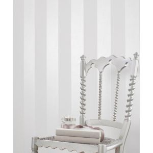 Papel pintado gaulan  lujoso de rayas  plata metalizado y gris 5.33m²
