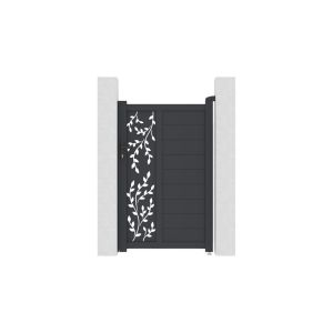 Puerta 1m folya h.160cm aluminio gris