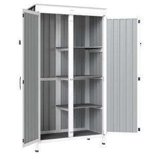 Armario de jardín 94x43x166 cm madera de abeto, acero galvanizado Outsunny