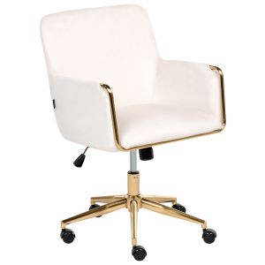 Silla de escritorio altona terciopelo blanco crema