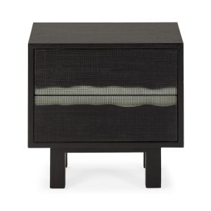 Mesita de noche 55x40x50 madera negro, gris