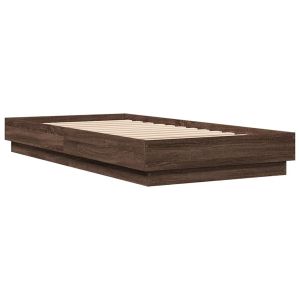 vidaXL estructura de cama sin colchón madera marrón roble 90x190 cm