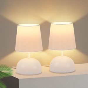 Nettlife lámpara de mesa e14 blanco 14x14（2er-set）