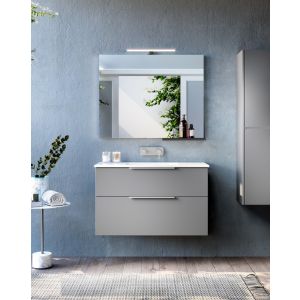Mueble de baño suspendido con lavabo cerámico | 70 cm  mist mate