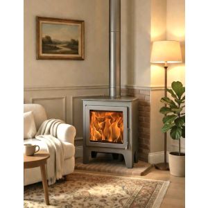 Estufa de leña de rincón  R6 Max - 11 kw / Alto rendimiento 85%