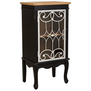 Vitrina de madera y metal negra 50x36x100.5