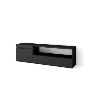 Mueble tv, 150x45x35cm, negro rf2481