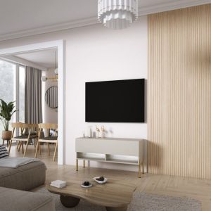 Mueble tv contemporáneo - cachemir, patas doradas - 100 x 32 x 52 cm