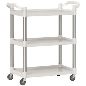 Carrito auxiliar 88x44x93 cm pp, aleación de aluminio color blanco Homcom