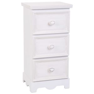 Cajonera de madera 3 cajones blanco 31x26x60h cm